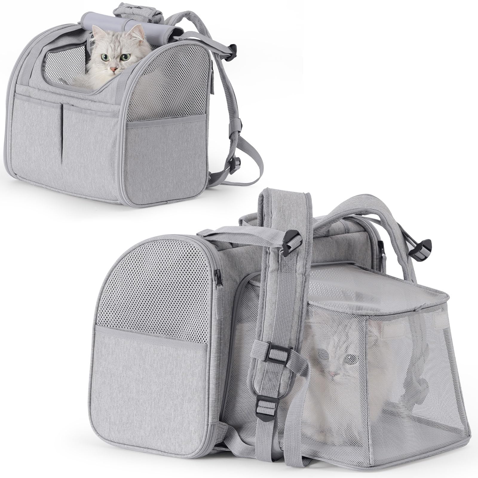 FUKUMARU | Expandable Cat Backpack Carrier - Grey - Image 3