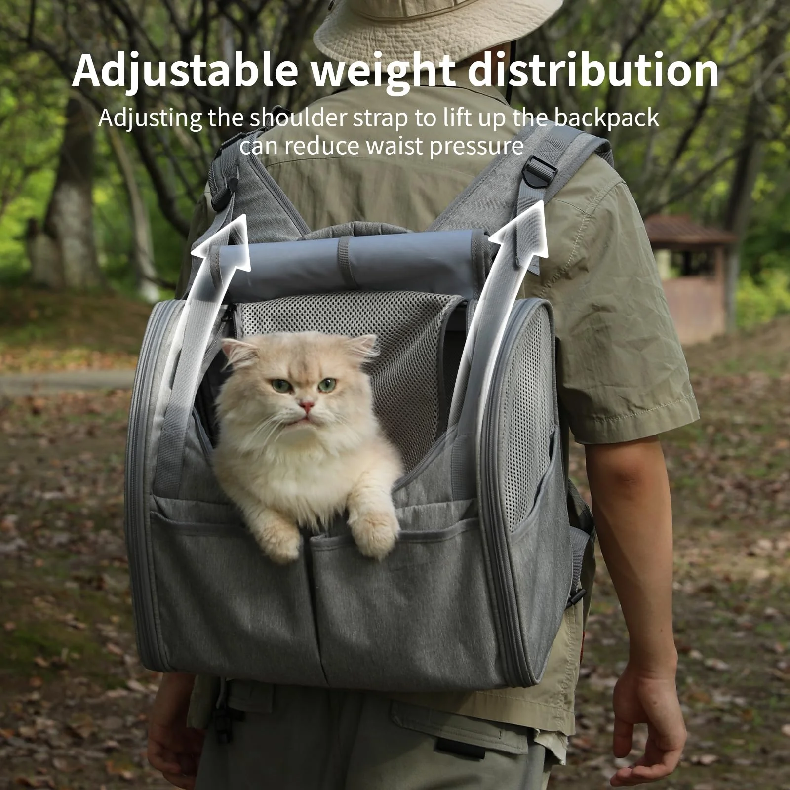 FUKUMARU | Expandable Cat Backpack Carrier - Grey - Image 5