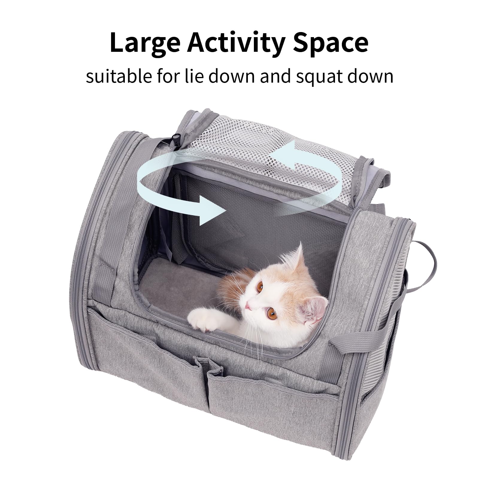 FUKUMARU | Expandable Cat Backpack Carrier - Grey - Image 6