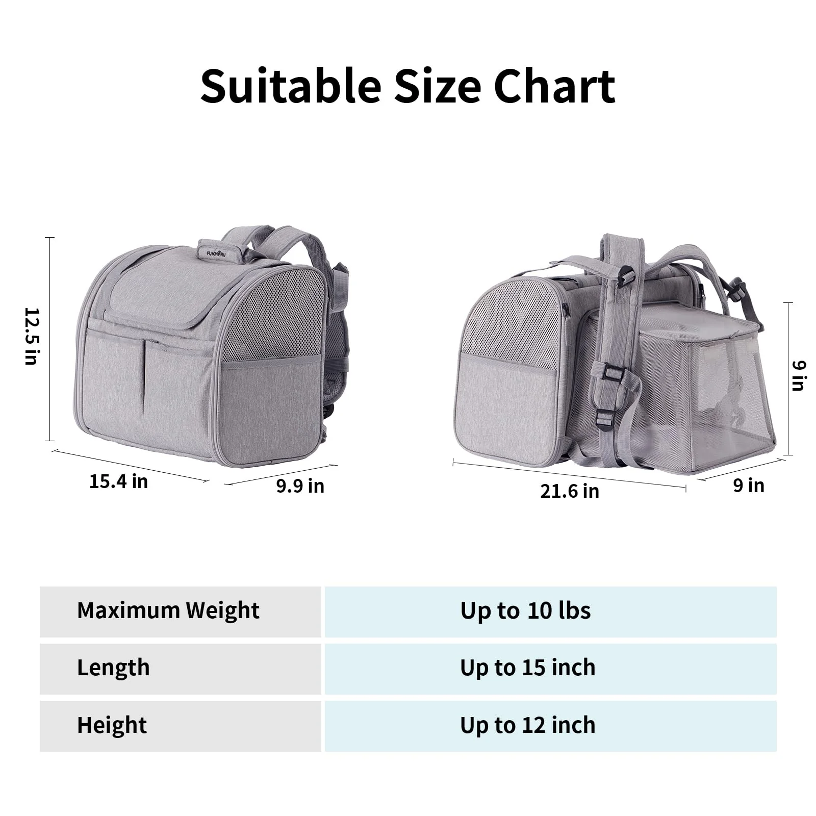 FUKUMARU | Expandable Cat Backpack Carrier - Grey - Image 8