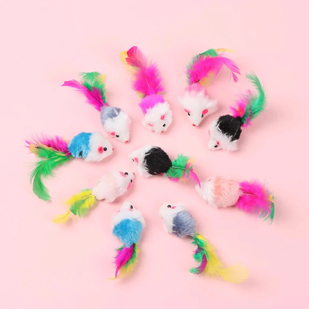 Mouseketeers | Pack of 10 Feathered Cat Toys - Image 3