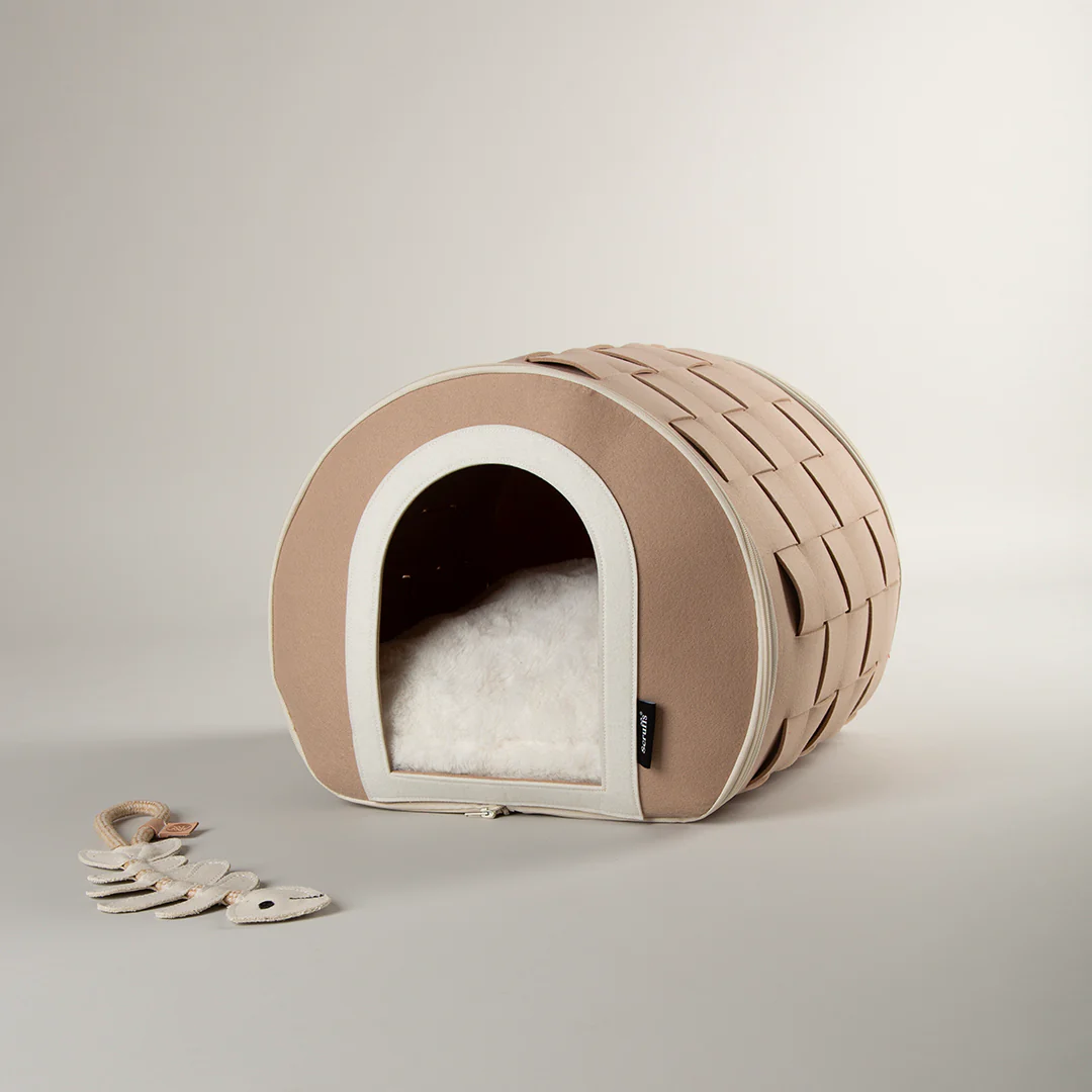 Scruffs | Stockholm Felt Cave Cat Bed - Tan - Image 3
