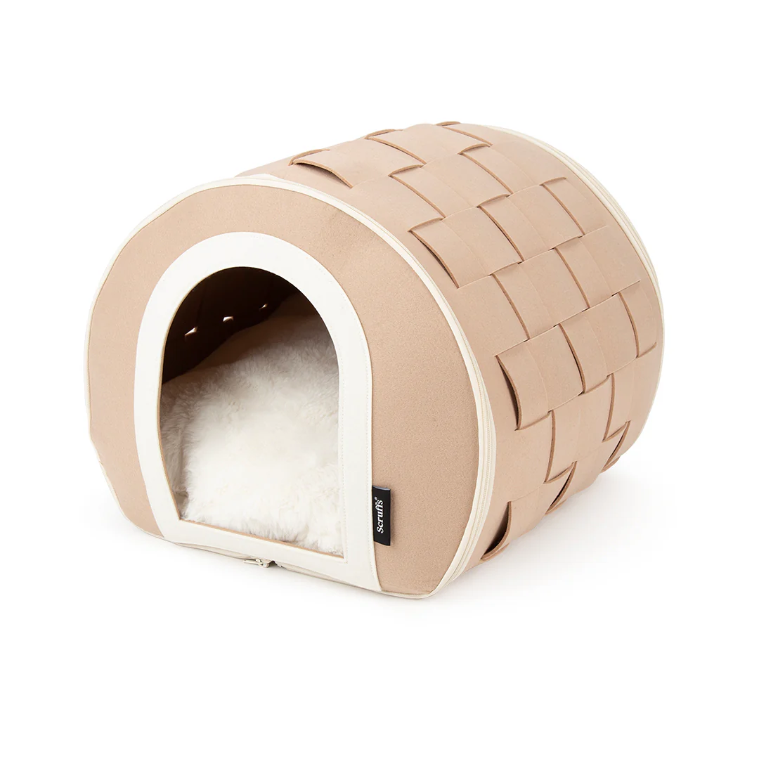 Scruffs | Stockholm Felt Cave Cat Bed - Tan - Image 7