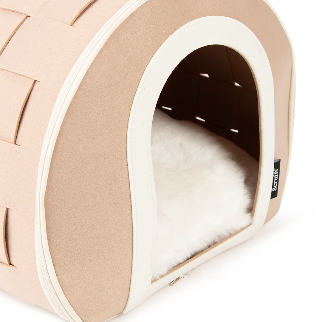 Scruffs | Stockholm Felt Cave Cat Bed - Tan - Image 8