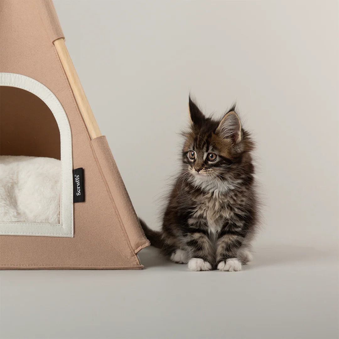 Scruffs | Stockholm Felt TeePee Cat Bed - Tan - Image 5