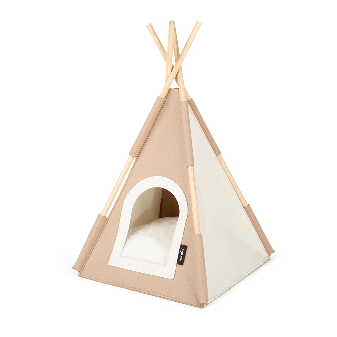 Scruffs | Stockholm Felt TeePee Cat Bed - Tan - Image 6