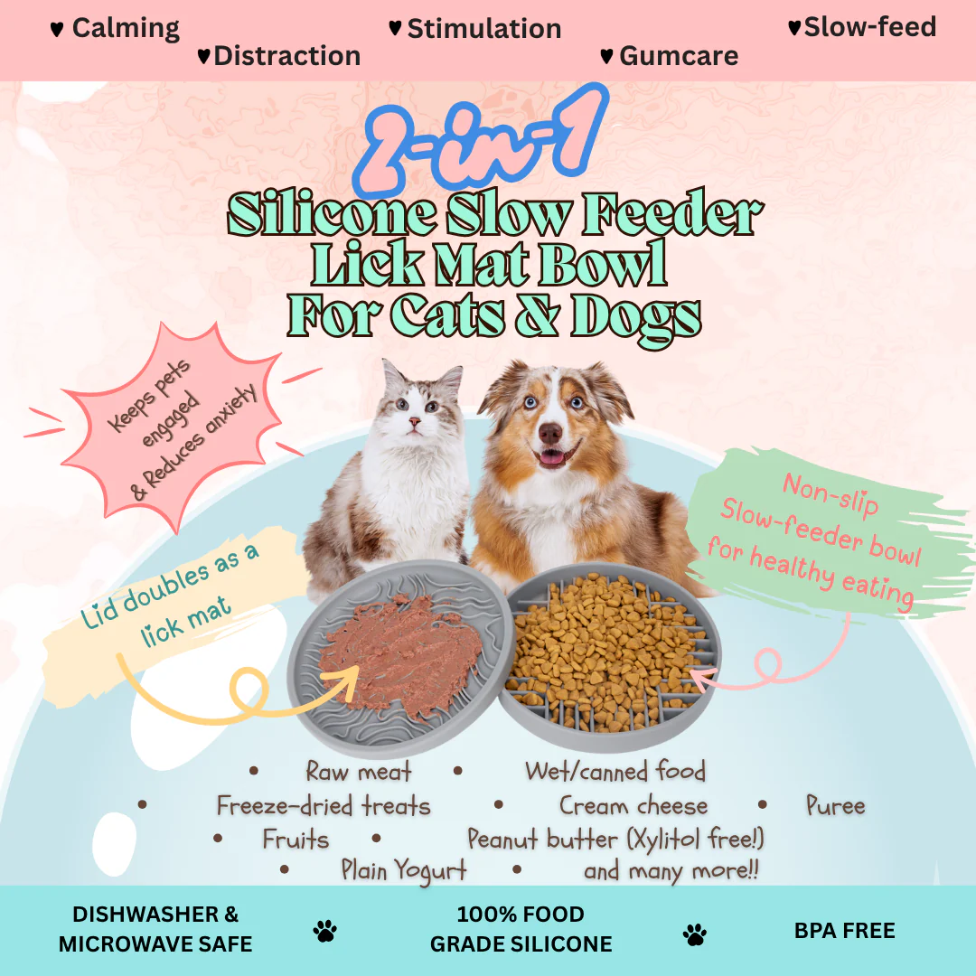 Tail Tips | Slow & Steady - 2-in-1 Slow Feeder Bowl & Lick Mat for Cats & Dogs - Image 14